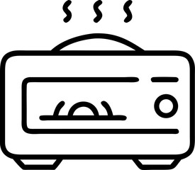 oven vector outline icon on white or transparent background	