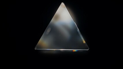 Glass Prism Displaying Light Refraction and Spectrum