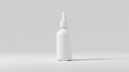 Blank white dropper bottle on a plain white background