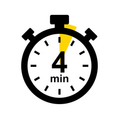 4 minute timer. Stopwatch icon