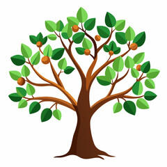 Obraz premium vector tree with green leaves