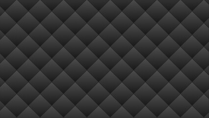 Obraz premium Seamless dark quilted diamond pattern with padded texture and subtle gradients, perfect for luxury backgrounds, modern upholstery designs, digital wallpapers, and elegant graphic projects