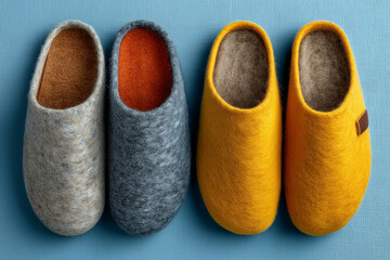 two pairs of slippers