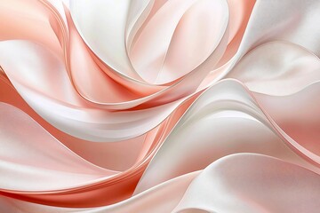 Abstract swirls of peach and cream fabric