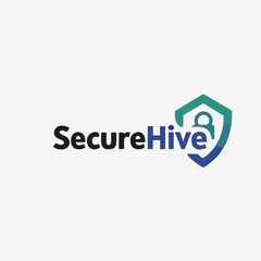 Cybersecurity Logo &ndash; Shield and Hive Symbol for Secure Tech Company