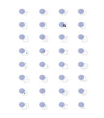 Transparent vector water drops and bubbles, a clean blue liquid design