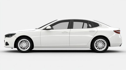 Fototapeta premium White Sedan Side View