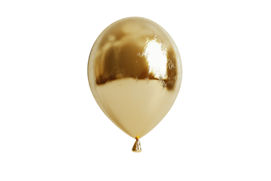 Golden balloon, glossy and reflective