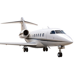 Private jet transport isolated on white background