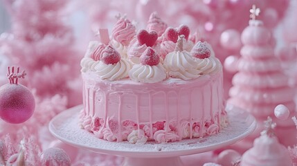wedding cake with pink frosting Magical Cake Fantasy