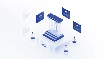 Legal isometric illustration