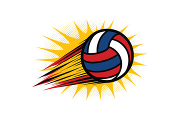 Volleyball Motion Pop Art Vector Design