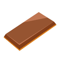 Milk chocolate bar with a cookie bottom simple vector hand drawn art. Classic sweet snack illustration. For food packaging, dessert visuals, stickers, product ads, candy menus, web