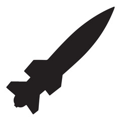 Missile icon. Missile graphic resources for icon, symbol, or sign. Vector icon of rocket missiles for design of war, conflict or military