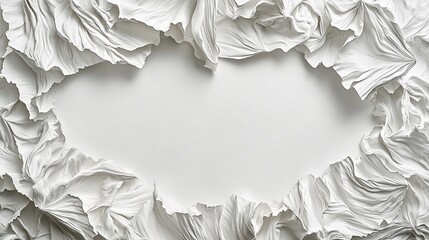 Abstract white textured frame with central empty space