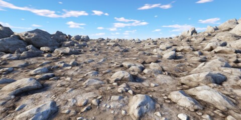 Rocky terrain landscape dry stony ground desert scene