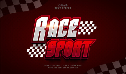 Race Sport Editable Text Effect 3d Style Sport