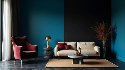 modern living room wall interior design featuring white sofa wood panel and coffee table decor