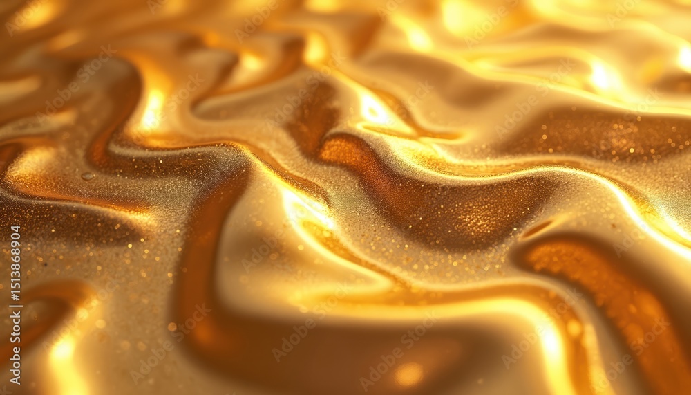 Poster abstract shiny golden wallpaper texture design. bright light reflects across surface. fluid, flowing