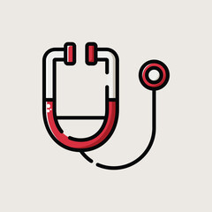  Medical Stethoscope Instrument Icon Vector Illustration