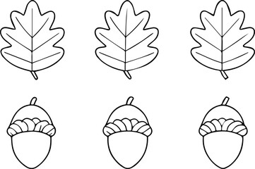 Acorns & Oak Branches Coloring Pages – Beautiful Nature-Inspired Printable Set