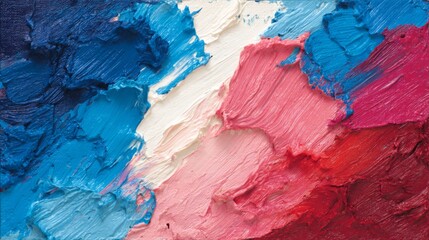 Textured Abstract Paint Swirls in Blue Pink and White