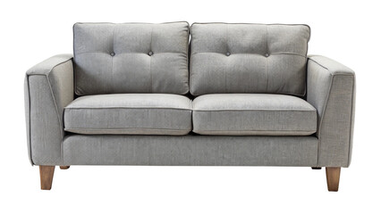 Modern Grey Loveseat PNG with Transparent Background for Graphic Use