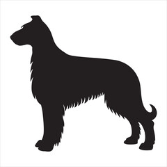 silhouette of single pet dog on the white background
