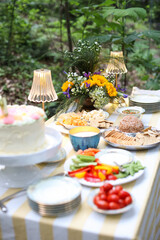 birthday celebration on patio
