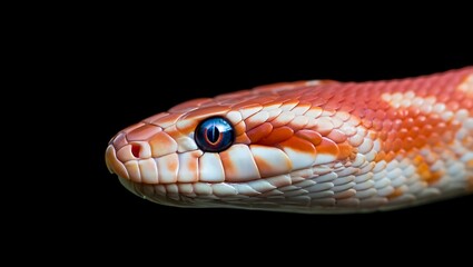 Fototapeta premium Close-up of a Vibrant Orange Corn Snake
