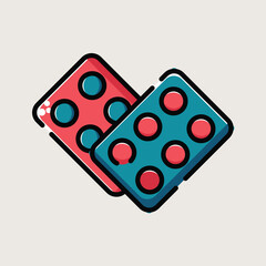 Heart Shaped Blister Pack of Pills for Health and Medication Use