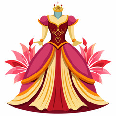 vector illustration of a princess with crown
