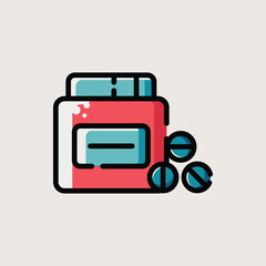 Medicine Jar with Pills Icon