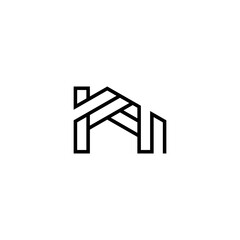 House logo with abstract line art design style