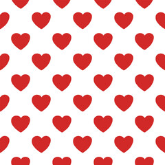 Card suit heart seamless pattern background Doodle cartoon design for textile Hand drawn shape Romantic red style Fashion print for clothes greeting invitation card flyer banner poster paper cover ad