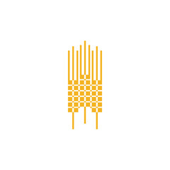 Grain logo icon sign Wheat field concept. Oat, barley, rye, wheat ears stalks silhouette Modern geometric creative design style Fashion print clothes greeting invitation card flyer banner poster cover