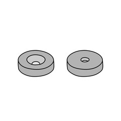 Neodymium magnet icon sign logo An element that is used in depict magnetic properties, renewable energy, and audio applications Doodle cartoon design Children's style Print for card poster banner ad