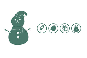 Christmas themed background, christmas icons to decorate, greeting cards, banners. vector illustration