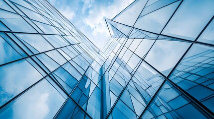Obraz premium Modern glass facade of a skyscraper.