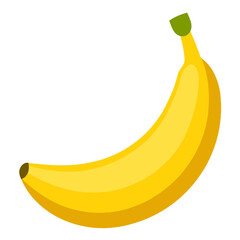 Yellow Banana Fruit Vector Icon Illustration