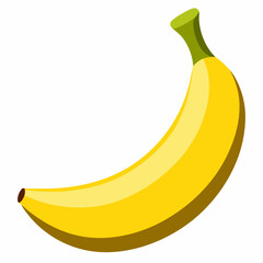 Yellow Banana Fruit Vector Icon Illustration
