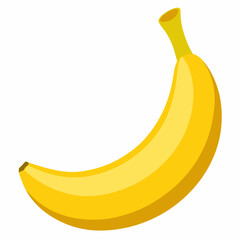 Yellow Banana Fruit Vector Icon Illustration