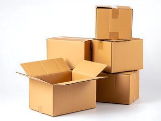Stack of Cardboard Boxes Packaging and Shipping Supplies