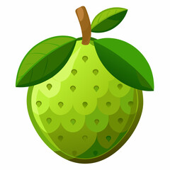 green apple with leaf