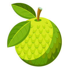 green apple with leaf