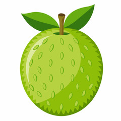 green apple with leaf