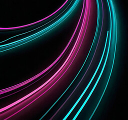 Colorful flowing lines create an abstract wave of light and energy, perfect for a modern design backdrop.