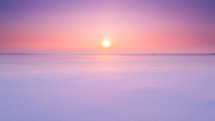 Fototapeta premium Serene Sunset Over Calm Ocean A Peaceful Landscape
