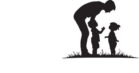 elegant black silhouette of a mother tenderly holding her child inside a heart, symbolizing parental love and emotional connection