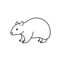 Vector illustration of Wombat line art